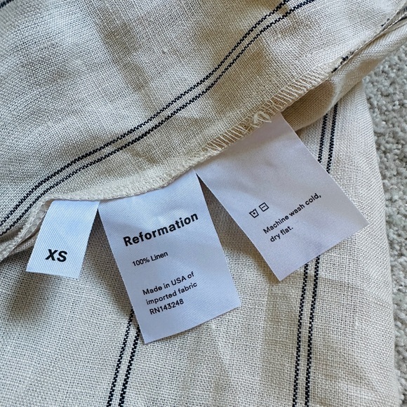 Reformation Linen Molto Two Piece Size XS NWT Positano - Picture 9 of 13